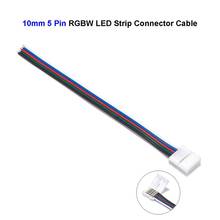 Rgbww led conectores cabos 5 pinos conector cabo fios elétricos para 10mm smd 5050 rgbw led luzes de tira controlador 2024 - compre barato