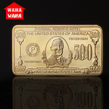 Modern Gold Bullion Bar $ 500 Gold-plated ,Gold and Silver Commemorative Coins Art Collection Zinc Alloy USA Souvenir Coin Gifts 2024 - buy cheap