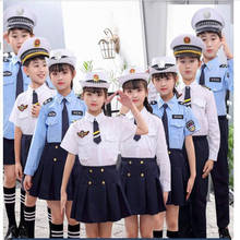 Conjunto de roupas de policial, para meninos e meninas, carnaval, 2020, fantasia, conjunto de uniforme de policial, para festa de crianças 2024 - compre barato
