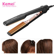 Kemei Temperature Display30 Second Fast Heatin Flat Iron Hair Straightener Titanium Hair Iron Straightening Irons Corn Splint 2024 - buy cheap