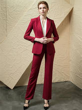 Red Peak Lapel Women Suits for Women Plus Size Ladies Pantsuits Blazer+Pants for Work Pantsuit for Wedding Party 2024 - buy cheap