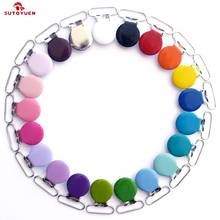 Free Shipping 50 pcs Sutoyuen 1'' 25mm 21 Colors Round Pacifier Clips / Garment Enamel Metal Suspender Clips Baby Dummy Holder 2024 - buy cheap