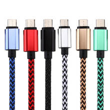 200pcs/lot 1M 2M 3M Fast Charger Aluminium Alloy Fabric Braided 8pin USB Data Charger Cable for Iphone X XS Max XR 11 12 13 Mini 2024 - buy cheap