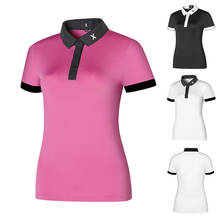 Ropa de Golf de verano para mujer, ropa de entrenamiento deportivo al aire libre, camiseta ajustada transpirable de manga corta, Polo 2024 - compra barato