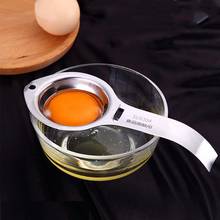 Separador de huevos de acero inoxidable, filtro separador de yema de huevo blanco, mango largo, herramientas de cocina para hornear, utensilios de cocina 2024 - compra barato