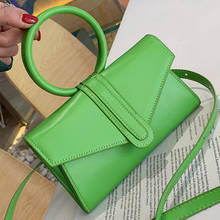 Однотонные сумки через плечо для женщин 2021, женская дизайнерская сумка из искусственной кожи с круглыми ручками, Женская дорожная сумка-мессенджер 2024 - купить недорого