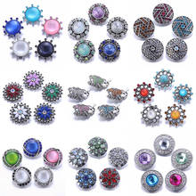 10pcs/lot Wholesale Snaps Jewelry Mixed 18mm Snap Button with Crystal Rhinestone Button for Women 18mm Snap Bracelets Bangles 2024 - buy cheap