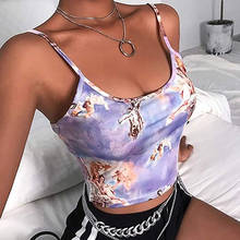 Sexy Slim Sling Angel Print Summer Camisole Women's Sexy Streetwear Short Cropped Navel Bra Top 2024 - buy cheap