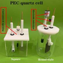 Teste de pec, célula eletrolítica de quartzo 50*50*50mm, célula eletrolítica de quartzo e eletrodo de suporte são compradas separadamente 2024 - compre barato