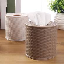 Dustproof capa redonda rattan estilo vintage guardanapo rolo de papel higiênico titular armazenamento desktop hotel decoração da casa cozinha caixa tecido 2024 - compre barato