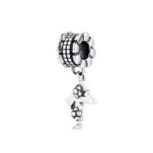 Fits for Pandora Beads Bracelets Letter K Charms 100% 925 Sterling-Silver-Jewelry Free Shipping 2024 - buy cheap