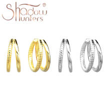 SHADOWHUNTERS Real 925 Sterling Silver Fashion Round Hoop Earrings For Women Vintage Wedding Party Statement Big Huggies Hoops 2024 - buy cheap