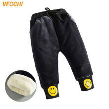 VFOCHI-pantalones de terciopelo grueso para niño y niña, pantalón de cintura elástica, Extra cálido, pitillo de invierno 2024 - compra barato