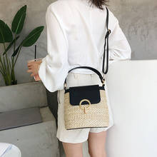 Small Straw Bucket Bags For Women 2020 Summer Crossbody Bags Lady Travel Purses and Handbags Female Shoulder Messenger Bag 2024 - buy cheap