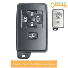 KEYECU-carcasa de llave de coche con Control remoto para Toyota, tarjeta inteligente, reemplazo Fob 4 + 1/5 botón con hoja sin cortar, Blanco/negro 2024 - compra barato