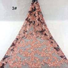 Latest Sequin Lace Embroidery High Quality French Mesh Yarn Nigeria Africa Lace Fabric Wedding / Gown / Evening Skirt Fabric 2024 - buy cheap