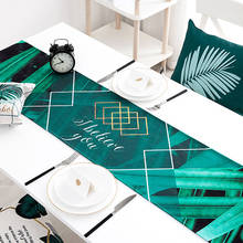 Camino de mesa con estampado de hojas de plantas verdes, decoración de mesas de comedor, moderno, para el hogar 2024 - compra barato