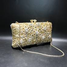 Bolsa de mão cristal strass de luxo dourada da moda bolsa para mulheres bolsa para noite de banquete crossbody bolsa para mulheres 2024 - compre barato