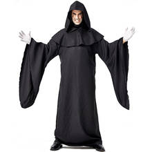 Unisex halloween cos medieval do vintage monge clero pastor traje gótico mal bruxa com capuz vestido manto capa para homem 2024 - compre barato