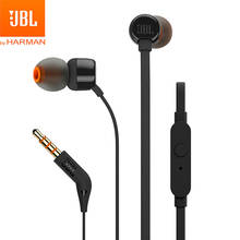 JBL-auriculares T110 con cable de 3,5mm, dispositivo de audio estéreo para música, de graves profundos, deportivos, Control en línea, manos libres con micrófono 2024 - compra barato