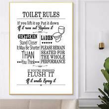 Toilet Rules Wall Art Canvas Painting Modern Funny Bathroom Rules Sign Poster Prints Toilet Humour Picture Bathroom Home Decor 2024 - buy cheap