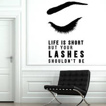 Eyelashes Quote Wall Stickers Woman Living Room Sofa Backgrouns Wall Decor Fashion Beauty Salon Mural Vinyl Wall Decal Z199 2024 - buy cheap