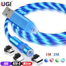 UGI-Cable magnético 3 en 1 para teléfono móvil, luz LED luminosa tipo C, USB C, Micro USB, para iPhone, Samsung, Xiaomi, Oneplus 2024 - compra barato
