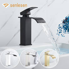 Senlesen Waterfall Bathroom Faucet Chrome Nickle Golden Black  Vessel Sinks Mixer Tap Cold And Hot Water Tap 2024 - buy cheap