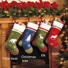 1pcs Cute Christmas Gift Socks Candy Gifts Bag Xmas Tree Party Hanging Ornaments 2024 - buy cheap