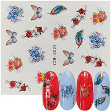 1pcs Water Nail Decal and Sticker Flower Feather Butterfly Simple Summer Slider for Manicure Nail Art Watermark Tips 2024 - buy cheap