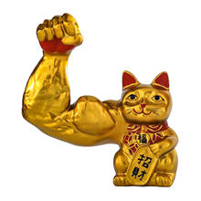 Grande braço sorte gato figura criativo feng shui bem-vindo gato estátua escritório 2024 - compre barato