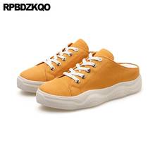 Muffin-Zapatillas de plataforma para mujer, zapatos de tela vaquera hechos a mano, Creepers, color amarillo, blanco, talla 33, vaqueros de entrenamiento 2024 - compra barato