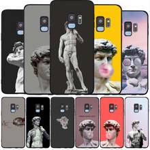 Funda de teléfono suave negra con estatua de yeso vintage para Samsung S20, S10, S9, S8, S7 edge Plus Lite Note 8, 9, 10, A6, A7, A8, A9, 2018 2024 - compra barato