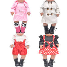 Clothes for dolls fits 43-45cm baby new born doll accessories Fashion cartoon overalls, coats, shoes 2024 - buy cheap