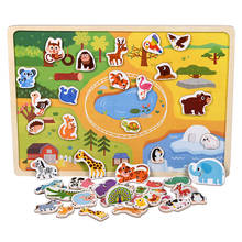 Magnetic Montessori Learning Toys Magnets Sensory Montessori Materials Animals juguetes madera 3d Puzzle Baby Toy Kids juguetes 2024 - buy cheap