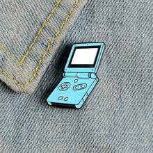 blue Game machine Enamel Brooch Hand-held Flip over Recreational machines Lapel Pin Players' jewelry gifts Personality Badge men 2024 - buy cheap