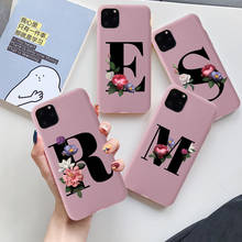 Funda de teléfono con patrón de letra A D M Z para iPhone, carcasa de TPU suave con nombre personalizado para iPhone 11, 12 Pro Max, X, XR, XS, 8, 7 Plus, SE, 2020 2024 - compra barato