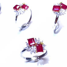 Anillo de piedras preciosas de rubí rojo sangre de Paloma Natural para mujer, Plata de Ley 925 auténtica, joyería fina de boda 2024 - compra barato