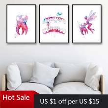 Teeth Anatomical Canvas Painting Poster Dentistry Medical Print Tooth Fairy Watering Picture Doctors Gift Clinic Wall Art Decor 2024 - buy cheap
