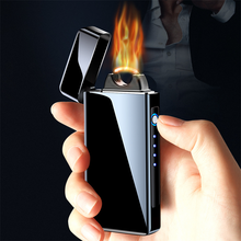 Cigarette LED USB Cigar Display Flame Lighters Arc Candle With Lighter Electric Rechargeable Power Plasma Lighter Windproof For 2024 - buy cheap