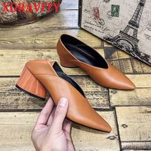 XGRAVITY 2022 New Vintage Ladies Fashion Shoes 2 Wear Ways Women V Cut Heart Shaped Heels Strange Heel Female Shoes Sexy Pumps 2024 - buy cheap