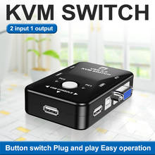 OULLX-interruptor KVM, Cable vga de alta calidad, USB 2,0, caja divisora vga para teclado, ratón, adaptador de monitor, interruptor de impresora USB 2024 - compra barato