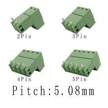 2EDG-conector de cable de bloque de terminales de tornillo PCB de ángulo recto de 5,08mm, clavija de enchufe, cabezal de paso de 5,08mm, 2P, 3P, 4P, 5 pines 2024 - compra barato