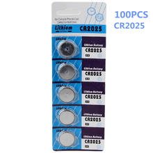 100pcs/lot Hot sale CR2025 button battery 3V lithium ion battery ecr2025 br2025 2025 kcr2025 car key toy button battery 2024 - buy cheap