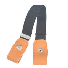 Cinturón elástico de piel sintética para niños y niñas, sin hebilla, Ajustable, invisible 2024 - compra barato