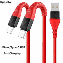 oppselve usb cable  Braided Type C&Micro USB charging cable for Samsung Xiaomi LG Tablet Redmi note 7 Mobile Phone Charging Cord 2024 - buy cheap