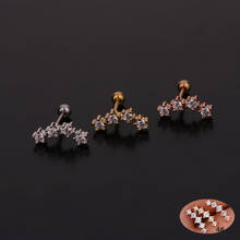 1 PCS Cute Simple Small Micro Pave Zircon Geometric Stud Earring Trendy Round Ball Ear Cartilage Piercing Cuff Jewelry 2024 - buy cheap