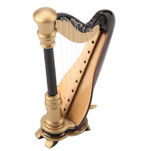 Madeira Mini Modelo de Réplica E Caixa de Presente Mini Harpa Harpa de Mini Instrumento Musical Decoração Da Casa Modelo do Instrumento Musical 9Cm 2024 - compre barato