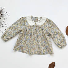 Outono crianças menina de manga longa camisa floral nova 2021 primavera infantil do bebê recém-nascido camisa roupas do bebê menina impressão camisa 2024 - compre barato