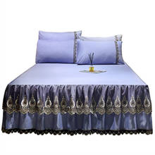 Home Queen Size Bed Sheets Set European Style Lace Bed Skirt Luxury Bed Spreads Pillowcases Fashion King Size for Adult Sheets 2024 - buy cheap